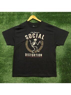 The Original Social Distortion Skelly Bad Habbits Punk Rock Band T-Shirt Size Ex
